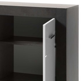 Sideboard Jains in Weiß Hochglanz und Beton Grau modern – Ansicht 5