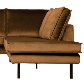 Samt Eckcouch Habanas in Honigfarben im Retro Look – Ansicht 5