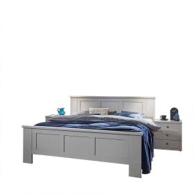 Landhaus Bett Saconso in Hellgrau Made in Germany – Ansicht 1