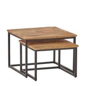 Wohnzimmer Tische Balko im Industrie Stil mit Massivholzplatten (zweiteilig) – Ansicht 2