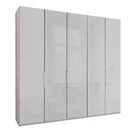 Falttüren Kleiderschrank Setterson in Weiß glasbeschichtet Made in Germany – Ansicht 1