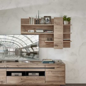 Wohnzimmer Regal Griffin in Wildeichefarben 140 cm breit – Ansicht 5