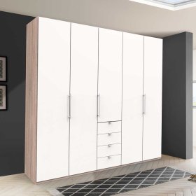 Schlafzimmerschrank Lolyana mit vier Schubladen und Falttüren – Ansicht 3