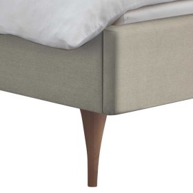 Polster Bett Beige Bakra Liegefläche 140x200 cm mit Fußgestell aus Kernbuche – Ansicht 4