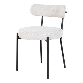 Esszimmerstuhl Pascana aus Boucle Stoff mit Gestell aus Metall (2er Set) – Ansicht 1