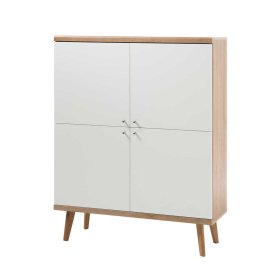 Anbauwand Levanca im Skandi Design in Weiß und Eichefarben (vierteilig) – Ansicht 17