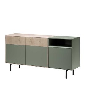 Sideboard Samanda in Beton Grau und Buche hell 180 cm breit – Ansicht 1