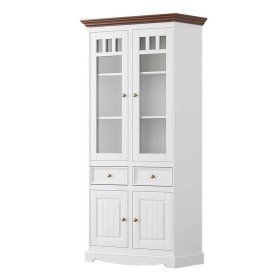 Vitrine Asendra mit Glastüren und Schubladen – Ansicht 1