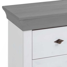 Babykommode Boulogne in Weiß und Grau aus Kiefer teilmassiv – Ansicht 8