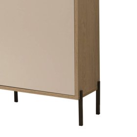Wohnwand modern Zimena in Beige und Eichefarben (dreiteilig) – Ansicht 3