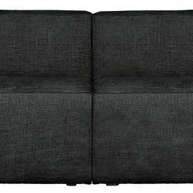 Dreier Sofa Joha in Dunkelgrau mit Melange Stoffbezug – Ansicht 4