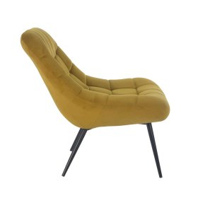 Retro Sessel Octna in Ocker Samt mit 50 cm Sitzhöhe – Ansicht 4
