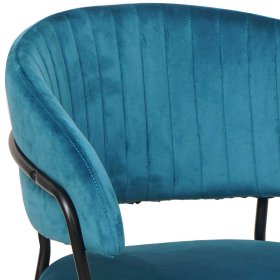 Polsterstuhl Samt Jilamenda Rücken gesteppt Bezug in Blau – Ansicht 6