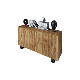 Wildeiche Sideboard Vaneri massiv geölt 2 türig Stahl – Ansicht 1