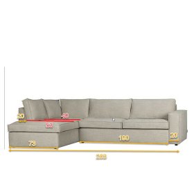 Wohnzimmercouch Prattl in Hellbraun Webstoff 42 cm Sitzhöhe – Ansicht 8