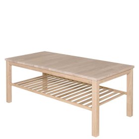 Skandi Design Wohnzimmer Tisch Ikba in Eiche Bianco massiv geölt 120 cm breit – Ansicht 2