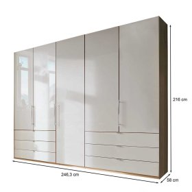 Luxus Komplettschlafzimmer Cnutria in Eiche Bianco und Beige (vierteilig) – Ansicht 10