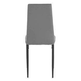 Esszimmerstühle Gertry in Grau Kunstleder mit hoher Lehne (4er Set) – Ansicht 4