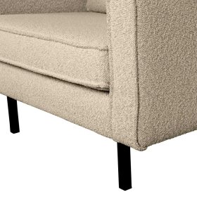 Retro Polstersessel Catanias in Beige Boucle mit Vierfußgestell aus Metall – Ansicht 9