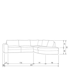 Ecksofa Rosa Fraduno in modernem Design 301x85x98 cm – Ansicht 12