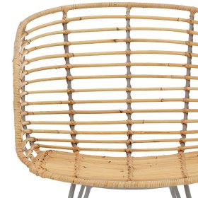 Rattan Stühle Anuel in Beige und Silberfarben mit Armlehnen (2er Set) – Ansicht 5