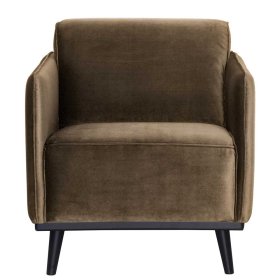 Samt Sessel Cloud in Taupe im Retro Look – Ansicht 3