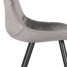 Grauer Samt Stuhl Set Opium mit Gestell aus Metall im Skandi Design (2er Set) – Ansicht 6