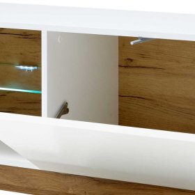 Wohnzimmer Anbauwand Franvos in Weiß und Wildeiche Optik im Skandi Design (vierteilig) – Ansicht 15
