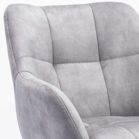 Esstisch Stühle Dawyno in Grau Vintage Velours mit Armlehnen (2er Set) – Ansicht 5