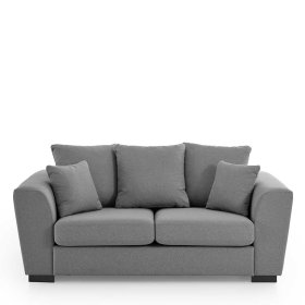 Graues Wohnzimmer Sofa Maja mit Vierfußgestell aus Holz 196 cm breit – Ansicht 2