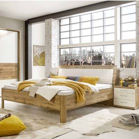 Ehebett Arivana in Eiche Weiß mit Nachtkommoden (dreiteilig) – Ansicht 2