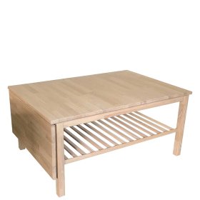 Designercouchtisch Glasper mit verlängerbarer Tischplatte aus Eiche Bianco massiv – Ansicht 1