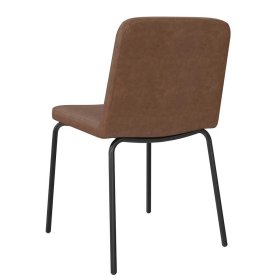 Kunstleder Stühle Melvue in Braun mit Gestell aus Metall (2er Set) – Ansicht 7