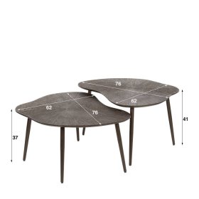 Zweisatztisch Restania in Dunkelbraun Bronze aus Metall (zweiteilig) – Ansicht 6