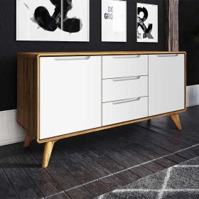Design Sideboard Triancova in Weiß und Wildeiche modern – Ansicht 2