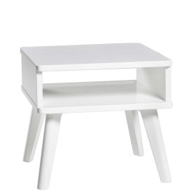 Skandi Design Nachtkonsole Macorys in Weiß aus Buche Massivholz – Ansicht 2