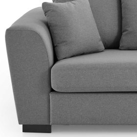 Graues Wohnzimmer Sofa Maja mit Vierfußgestell aus Holz 196 cm breit – Ansicht 5