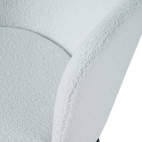 Boucle Esstisch Stühle Yalin in Weiß und Schwarz mit Gestell aus Metall (2er Set) – Ansicht 8