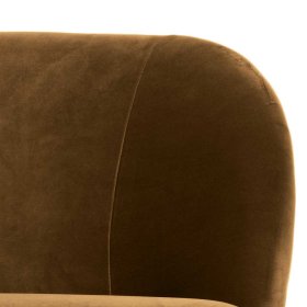 Retrosessel Laveland in Honigfarben und Schwarz aus Samt und Metall – Ansicht 3