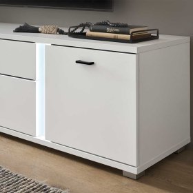 TV Lowboard Constantin mit LED Beleuchtung in Weiß – Ansicht 7