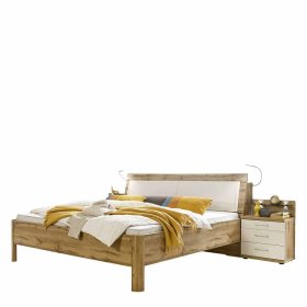 Ehebett Arivana in Eiche Weiß mit Nachtkommoden (dreiteilig) – Ansicht 1
