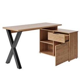 Büroschreibtisch Jian in modernem Design mit Seitenregalen – Ansicht 4