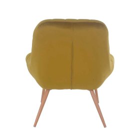 Retro Polstersessel Juleen in Ocker Samt mit 50 cm Sitzhöhe – Ansicht 6