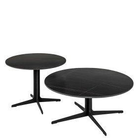 Beistelltisch Set Sofa Thivios in Schwarz aus Keramik und Metall (zweiteilig) – Ansicht 1