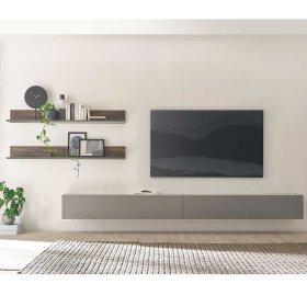 Fernseher Schrankwand Hanniba in modernem Design melaminbeschichtet (vierteilig) – Ansicht 3
