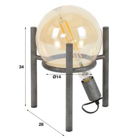 Loft Tischlampe Garella aus Metall in Altsilberfarben – Ansicht 5