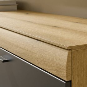 Anbauwand Badehma in Dunkelgrau und Eichefarben (dreiteilig) – Ansicht 11