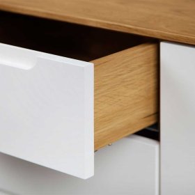 Lowboard Triancova in Weiß und Wildeiche modern – Ansicht 4