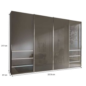 Schlafzimmerkleiderschrank Kanados mit Schwebetüren in Braun – Ansicht 10