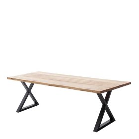 Holztisch Gronas aus Zerreiche Massivholz mit X-Gestell – Ansicht 1